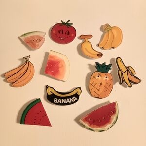 Set of 11 Assorted Fruit Acrylic Pins